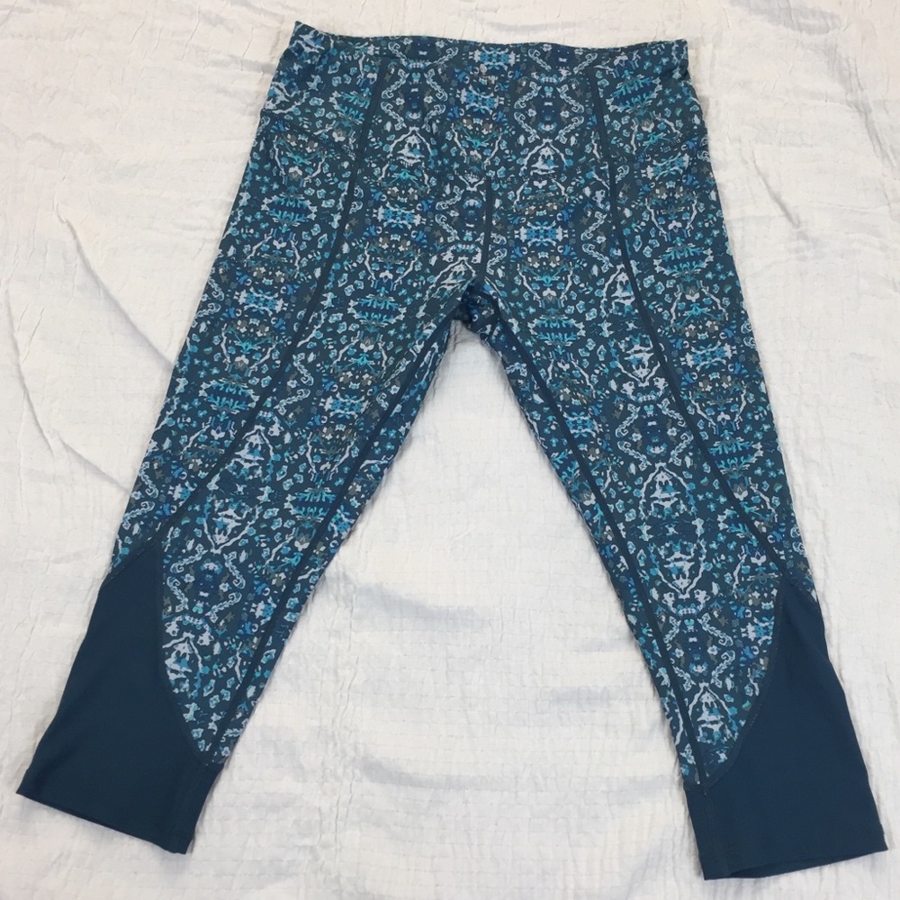 Apana | active yoga run green blue crop leggings M